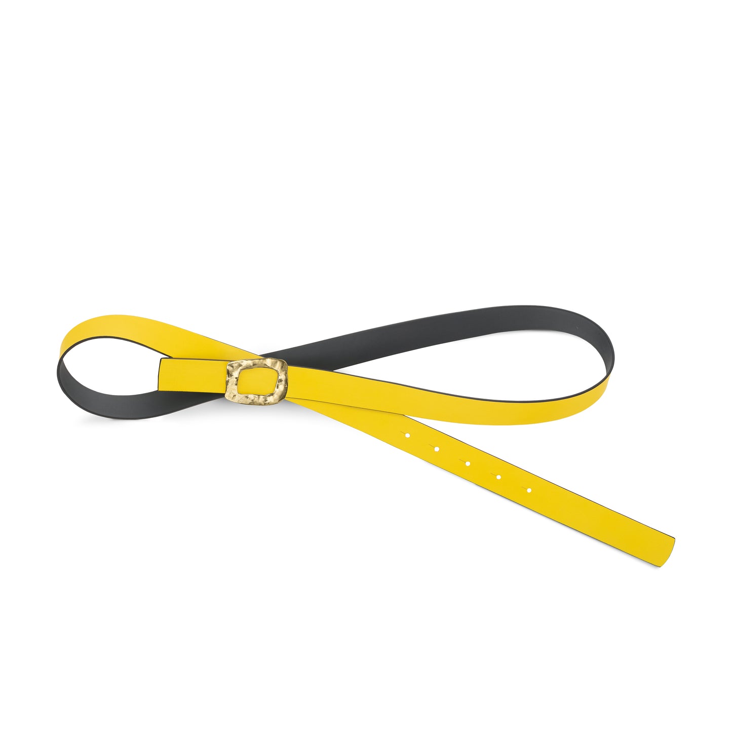 CINTURÓN AMARILLO - GRIS REVERSIBLE 25 mm / HEBILLA PEQUEÑA LATON