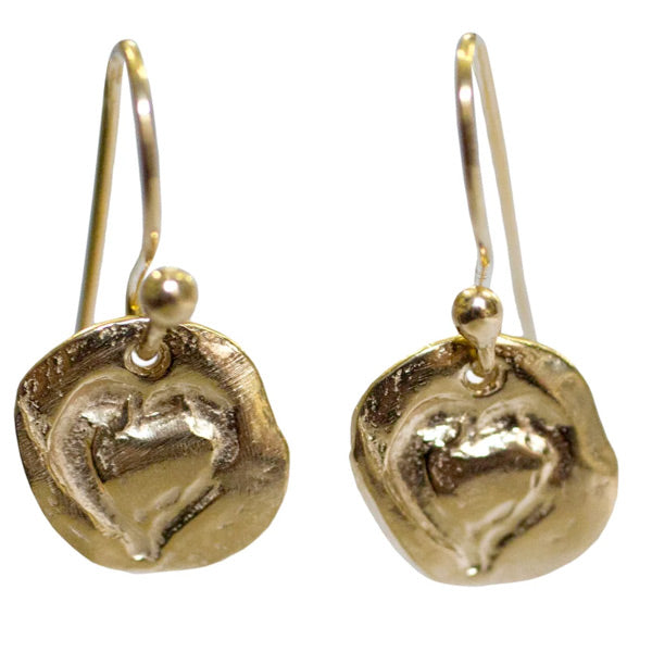 Sweet Mini Heart Disc Earrings