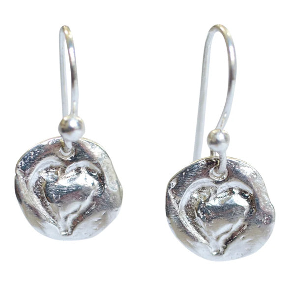 Sweet Mini Heart Disc Earrings